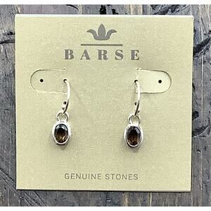 Barse Timeless Drop Earrings- Smoky Quartz- Sterling Silver- NWT